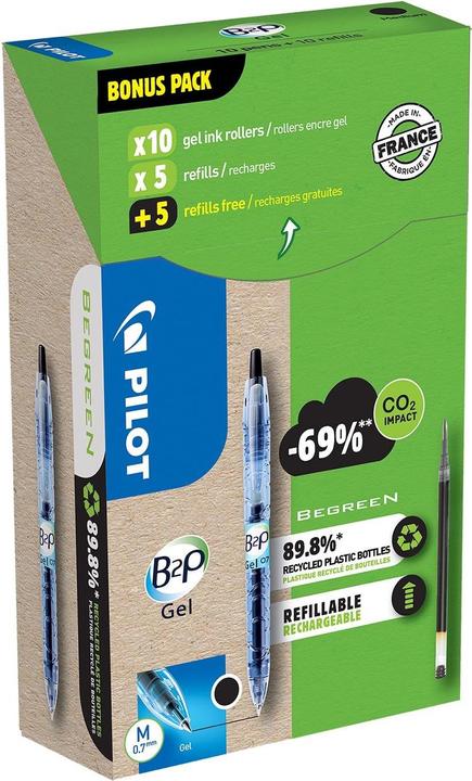 Immagine prodotto Pilot Begreen B2P Gel Greenpack 10+10 ricariche (Nero, 10 x)