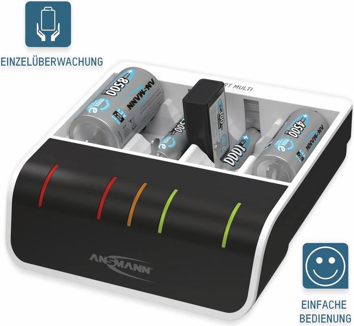 Produktbild Ansmann Comfort Multi Ladegerät (1 Stk., AA, HR03, 800 mAh, Ladegerät ohne Akku)