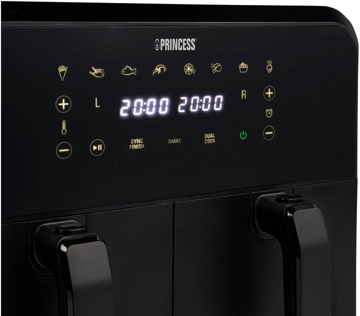 Productafbeelding Princess 182068 Airfryer met dubbele mand - Dubbele heteluchtfriteuse - 2 manden x 4 liter - Touchscreen