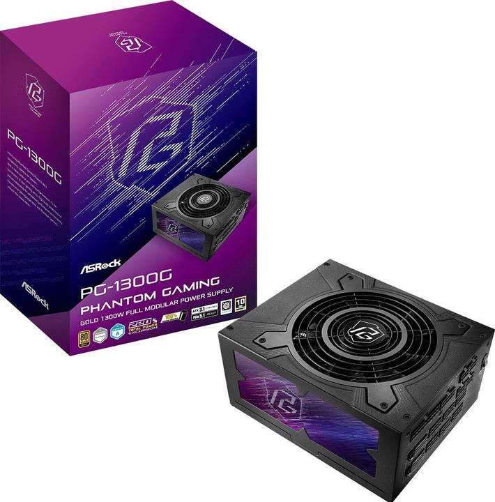 Actual product image AsRock Zasilacz PHANTOM GAMING 1300W 80 Plus Gold (1300 W)