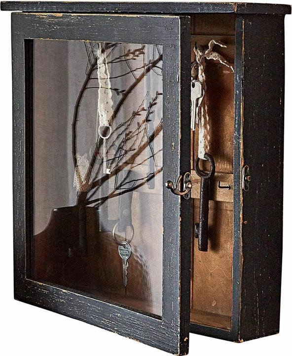 Produktbild Loberon Schlüsselkasten Agnessa antikschwarz/braun (35 x 35 x 10 cm)