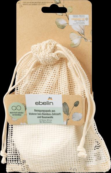 Produktbild dm ebelin Reinigungspads mit Wäschenetz (Reinigungstücher Gesicht)