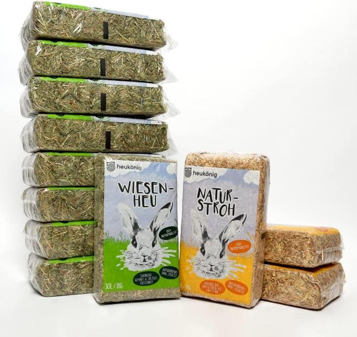heukönig.de Heu- und Stroh-Kombipaket (12 x 1kg) (12 kg, Straw)