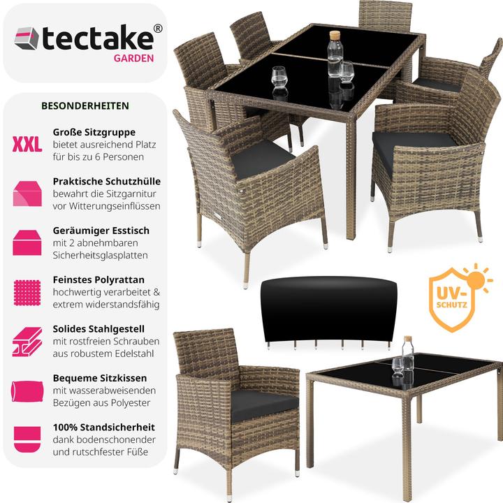Produktbild tectake Rattan Sitzgruppe Porto