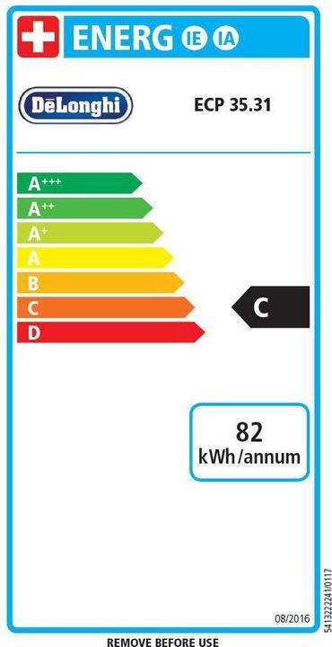 Label énergétique De'Longhi Ecp 35.31