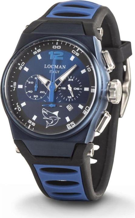 Actual product image Locman Italy Men's Watch Mare blue/black Chrono Ref. 0555 (Chronograph, 44 mm)