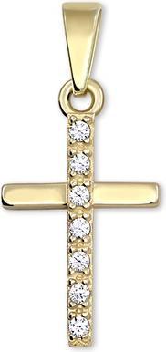 Brilio Pendant Cross of Yellow Gold with Crystals 249 001 00565