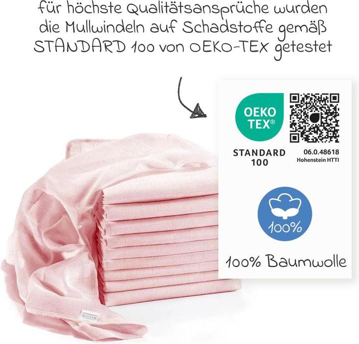 Produktbild Makian Mullwindeln & Mulltücher Mullwindel / Mulltuch 10er Pack 80 x 80 cm - Puder (80 cm, 80 cm)