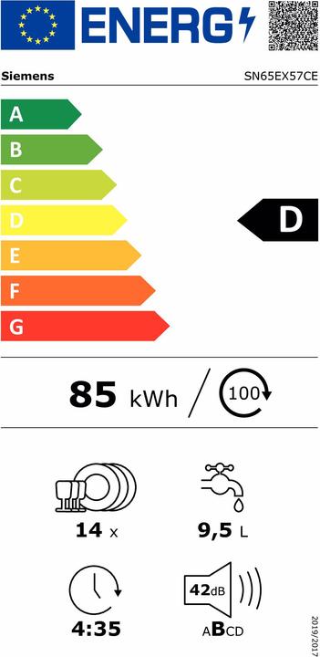 Label énergétique Siemens SN65EX57CE