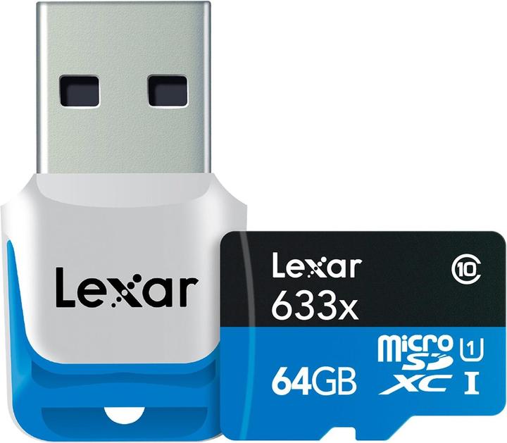 Lexar microSDXC 633x con lettore USB 3.0 (64 GB, microSDXC, U1, UHS-I)