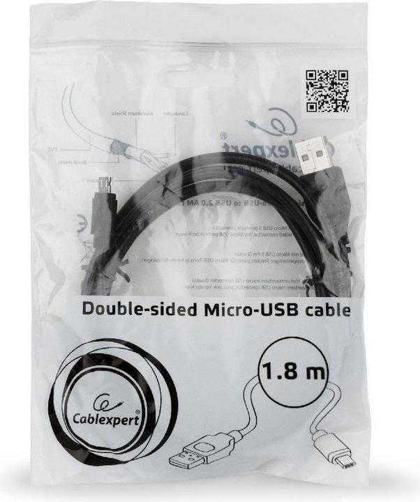 Produktbild Gembird CC-USB2-AMMDM-6 1.8m Micro-USB A USB A Schwarz USB Kabel (1.80 m, USB 2.0)