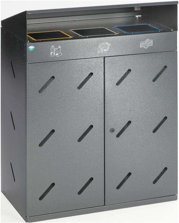 Immagine prodotto VAR Postazione di raccolta differenziata, 3 aperture, capacità 300 l, ossido di (300 l)