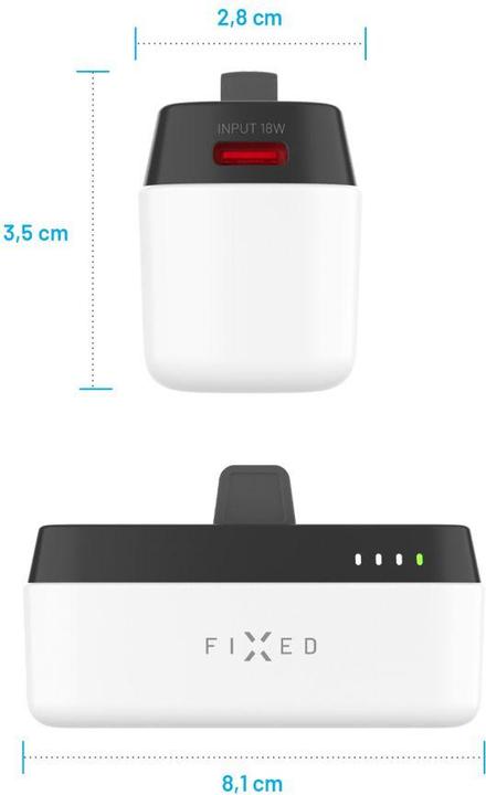Actual product image Fixed Zen 5 Plug-in PowerBank, PD 20W, 5 000 mAh, white (5000 mAh, 20 W, 5000 Wh)