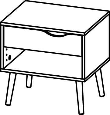 Actual product image Tvilum Oslo (50 x 39 x 49.5 cm)