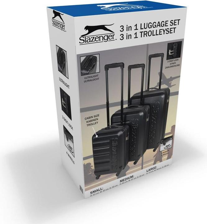 Actual product image Slazenger Trolley Set 18/22/26" ABS 3pcs (Hand luggage (up to 50 litres), M (50 - 90l), L (90 - 115l))