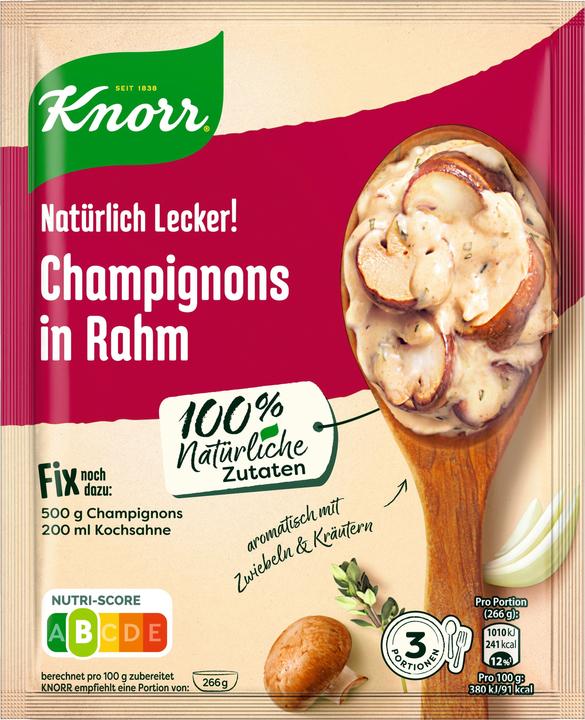 Produktbild Knorr Natürlich Lecker! Champignon in Rahm (30 g)
