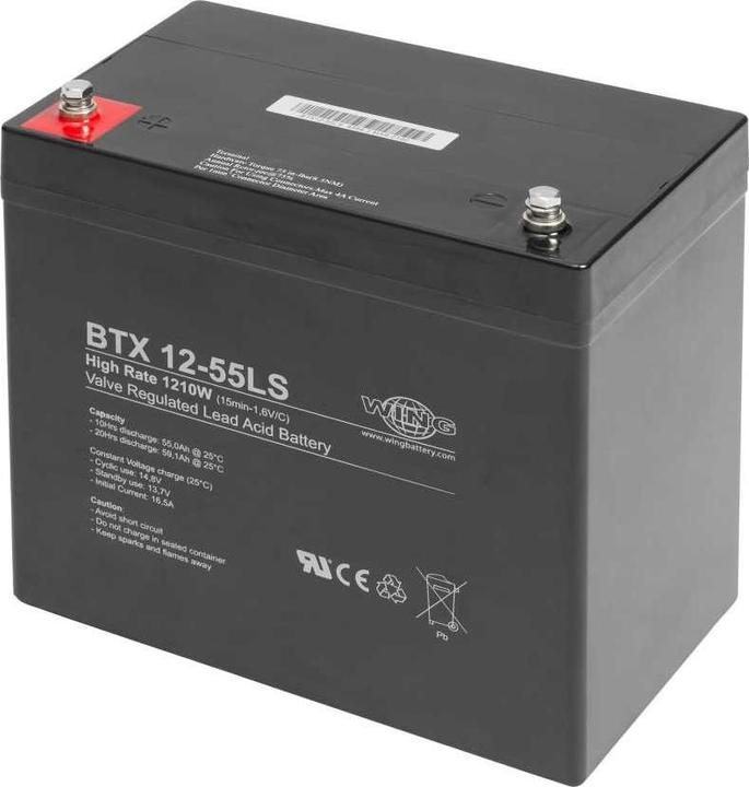 Produktbild XCell Wing BTX12-55LS 12V 55Ah high rate hochstromfähig Bleiakku AGM Blei Gel Akku (12 V, 55 Ah)