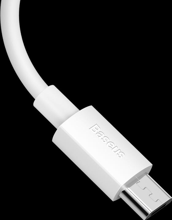 Image du produit Baseus Simple Wisdom Data Cable Kit USB to Micro 2.1A (2PCS/Set) 1.5m White (1.50 m)