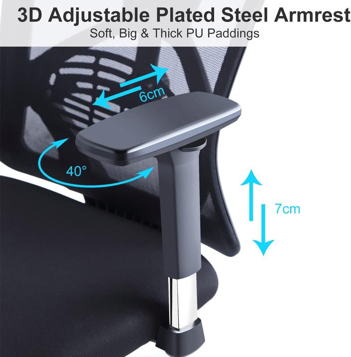 Actual product image Ticova Desk chair with lumbar support