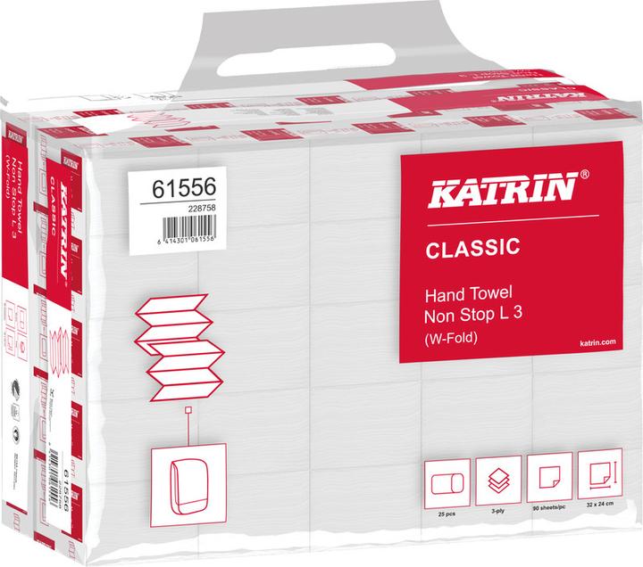 Image du produit Katrin Essuie-mains W-Fold Interfold Classic Non Stop L 3 (90 x)