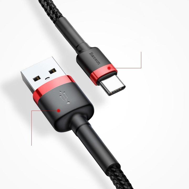 Productafbeelding Baseus cafule Kabel USB Voor Type-C 2A 3m Rood+Rood (3 m, USB 2.0)