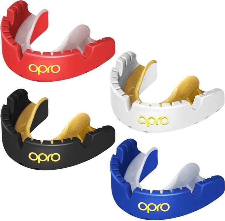 Actual product image Opro Self-Fit - Gold Braces - Dark Blue/Pearl (One size)
