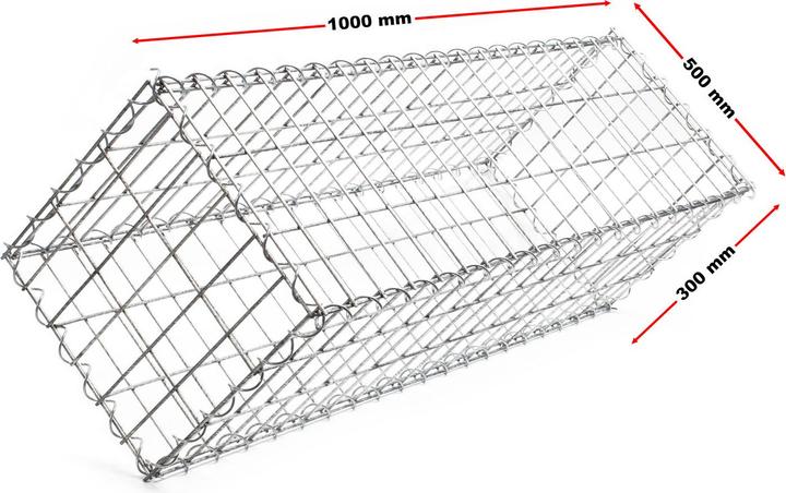 Actual product image Wiltec Gabion 100x50x30cm made of wire mesh Gabion fence Gabion wall Stone basket