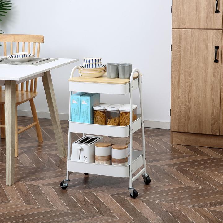 Produktbild Homcom Küchenwagen mit 4 Universalräder