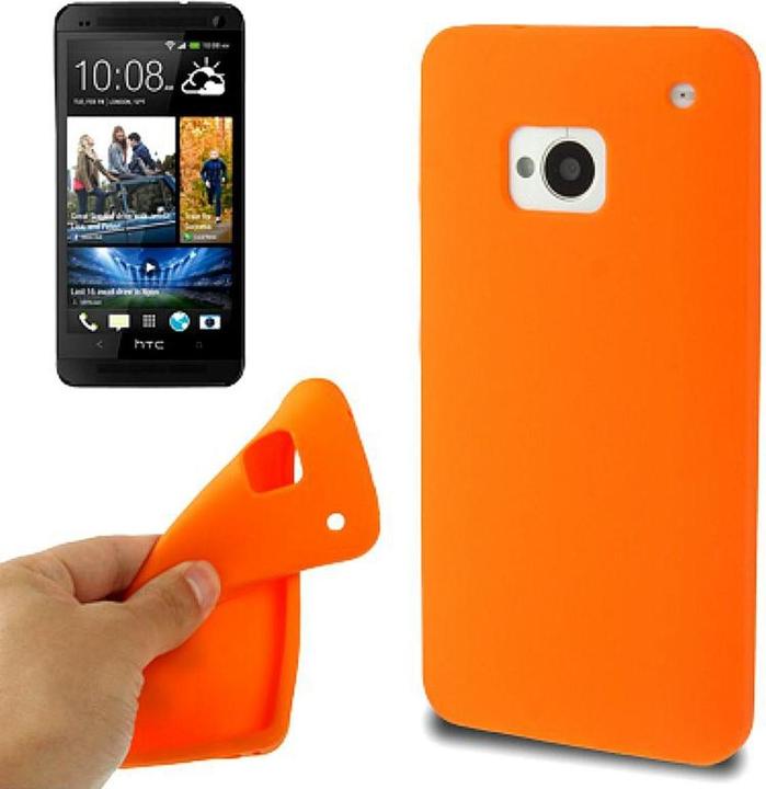 Actual product image König Design Protective cover silicone case for mobile HTC One M7 Orange (HTC One M7)