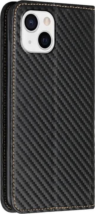Produktbild Cover-Discount iPhone 15 Plus - Carbon Look Flip Case Hülle schwarz (Apple iPhone 15 Plus)