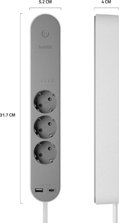 Produktbild Hombli smarte Steckdosenleiste (3 x, USB-A, USB-C, 1.50 m)