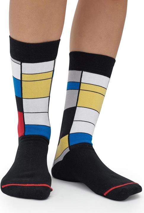 Image du produit MuseARTa Chaussettes Piet Mondrian - Composition avec rouge, bleu et jaune (Une unité par pack, 36 - 40)