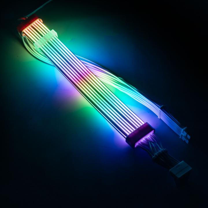 Actual product image Kolink Umbra Radiant ARGB 12V-2x6 to 12V-2x6 Cable (Multicoloured)
