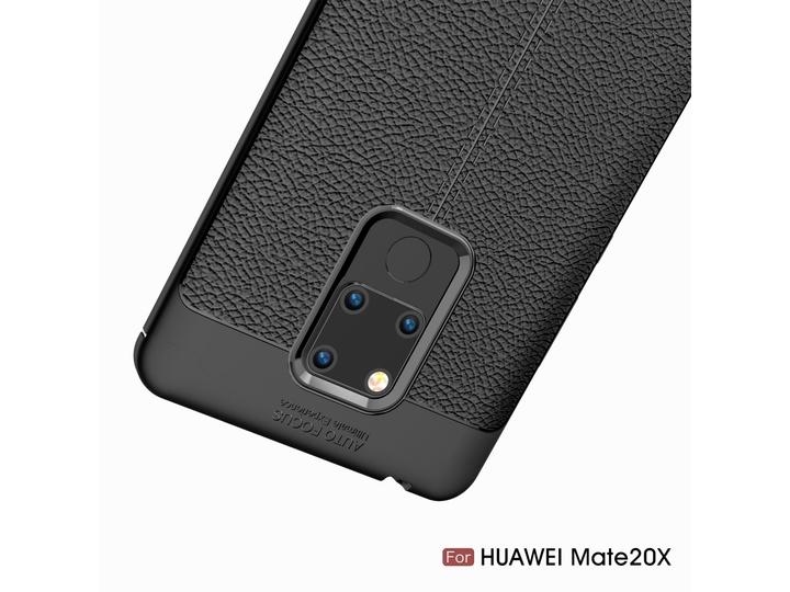 Actual product image Screenguard Huawei Mate 20 X Case Leather Design TPU Cover (Mate 20 X)