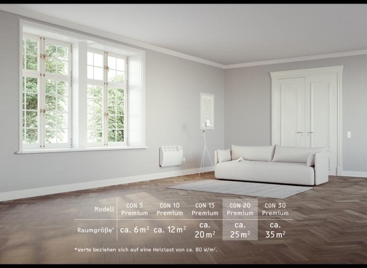 Actual product image Stiebel Eltron CON 20 Premium, 2.0 kW wall convector for approx. 25 m², VDE tested (2000 W)