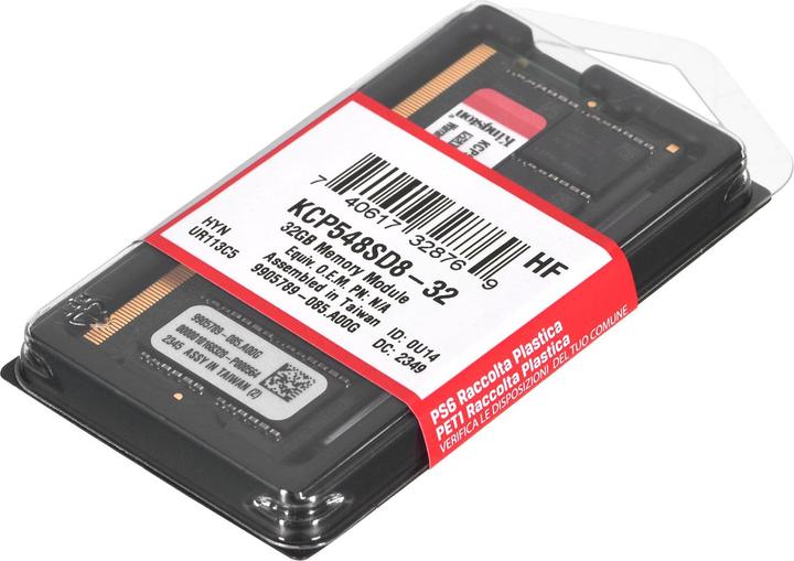 Produktbild Kingston Technology KCP548SD8-32 Speichermodul 32 GB 1 x 32 GB DDR5 4800 MHz (1 x 32GB, 4800 MHz, DDR5-RAM, SO-DIMM)