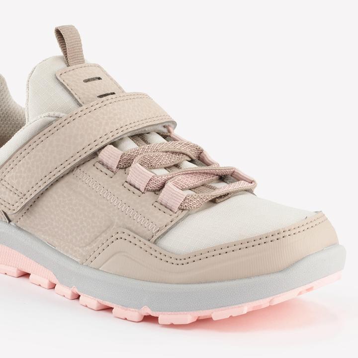 Produktbild Quechua Wanderschuhe Kinder Gr. 28–34 niedrig Klettverschluss Wandern - NH500 beige/rosa (30)