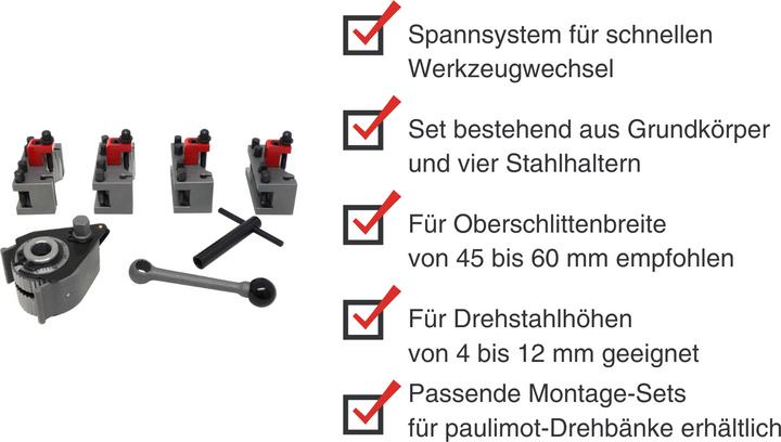 Produktbild Paulimot Schnellwechsel-Stahlhalter-Set, passend für "System Multifix", Grösse Aa