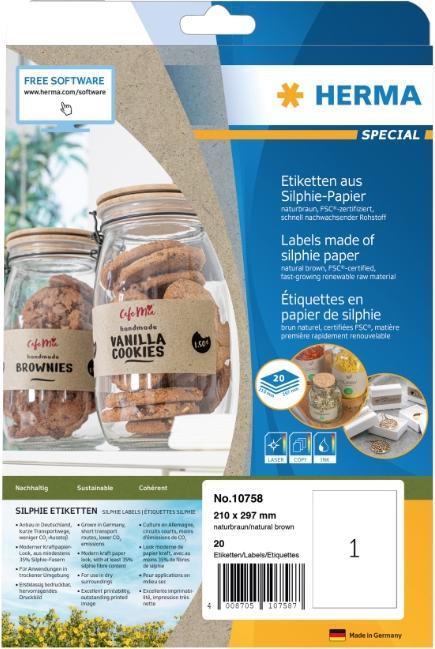 Produktbild HERMA Graspapier Etiketten A4
