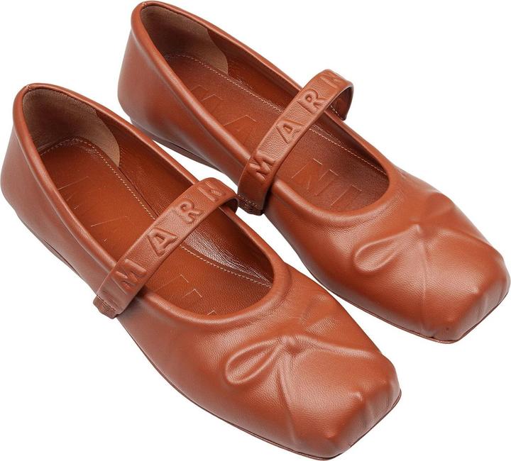 Actual product image Marni mary jane shoes in leather with embossed bow (39)
