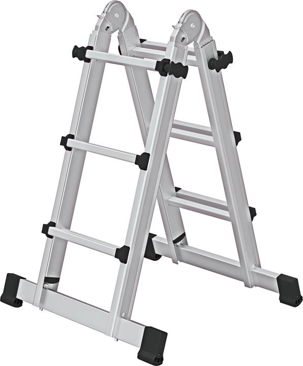 Actual product image Munk Telescopic ladder 4-section with traverse 4x3 rungs (Telescopic ladder, 3 cm)