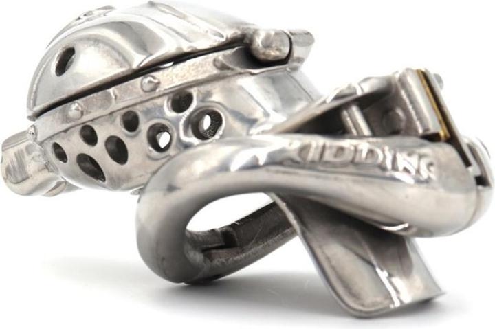 Actual product image CockLock Metal Penis Chastity Cage "Double Endy