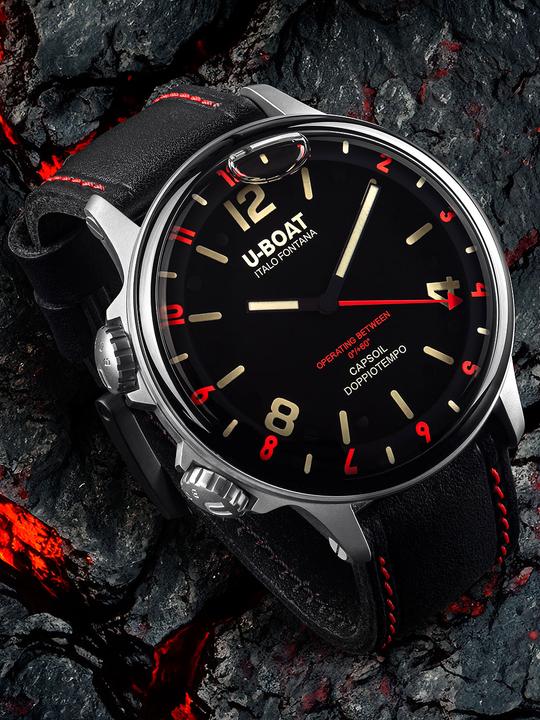 Image du produit U-Boat 9674 Capsoil Doppioempo SS GMT (Montre analogique, 55 mm)