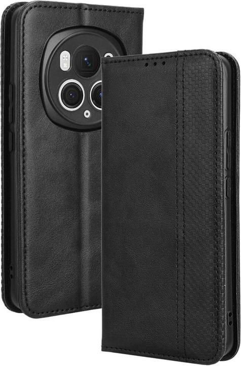 Produktbild Cover-Discount Honor Magic6 Pro - Vintage Flip Case Hülle schwarz (Honor Magic6 Pro)