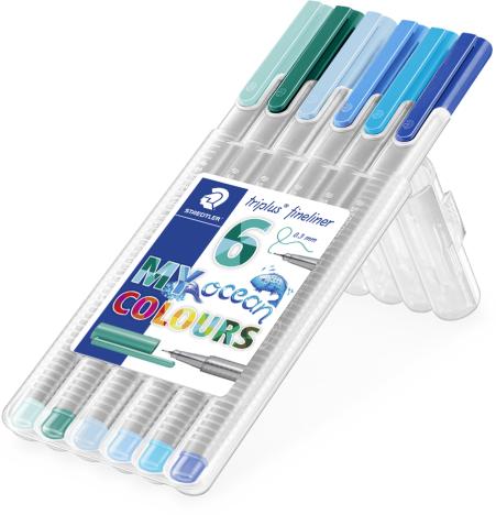 Immagine prodotto Staedtler Box fineliner con 6 colori oceanici (Oceano)