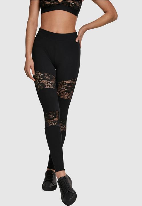 Immagine prodotto Urban Classics Leggings da donna con inserto in pizzo (XS)
