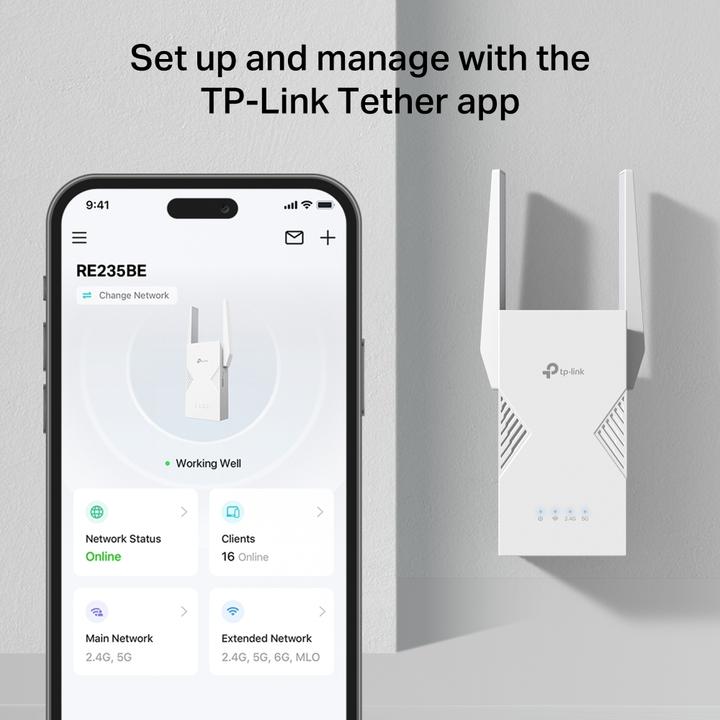 Actual product image TP-Link BE3600 Wi-Fi 7 Range ExtenderSPEED: 688 (2882 Mbit/s, 688 Mbit/s)