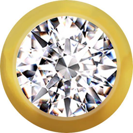 Produktbild Star Piercing Micro Kugel vergoldet mit Kristall silber (Titan G23, ohne Messing)