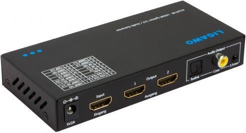 Actual product image Ligawo HDMI Splitter 1 input -> 2 outputs Audio Extractor