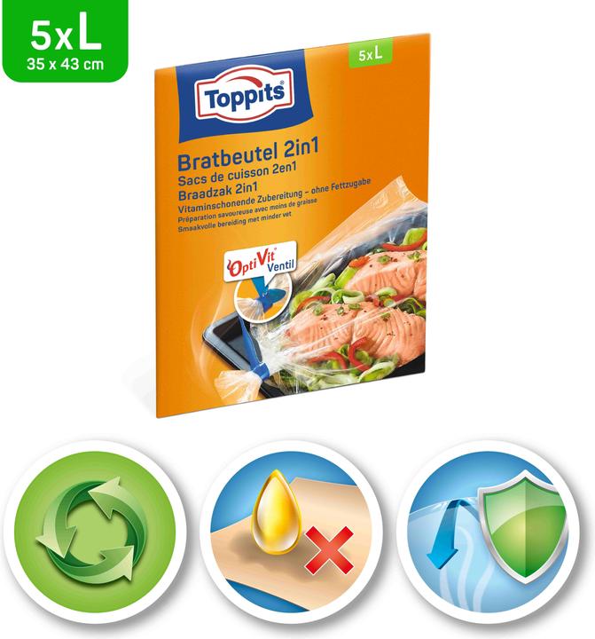 Toppits Frying bag 2in1 (5 x)